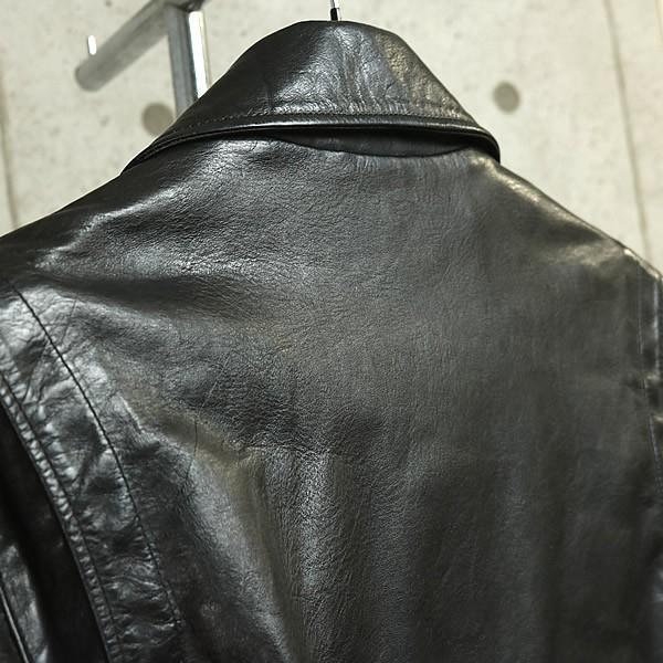 CHROME HEARTS DSMG Horsehide Basic Moto Jacket Black Size M