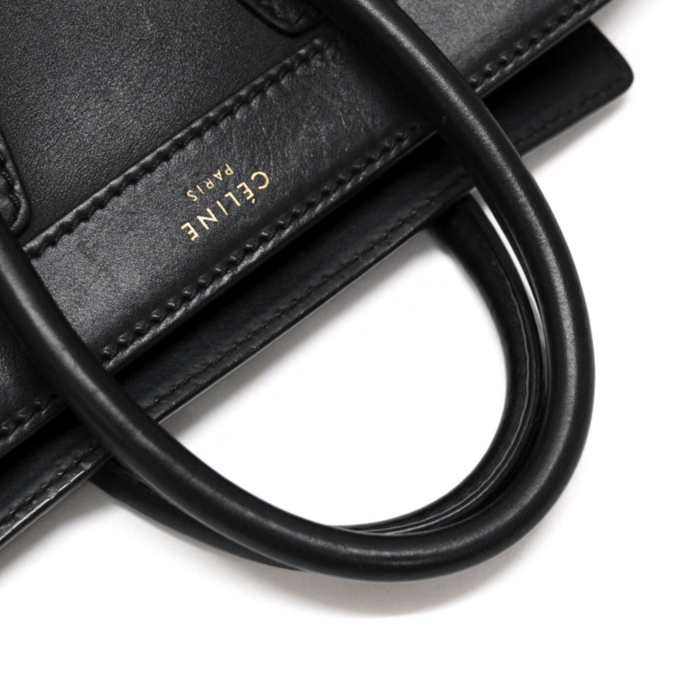 CELINE Luggage Nano Shopper 2-Way Bag Black Size ONE SIZE