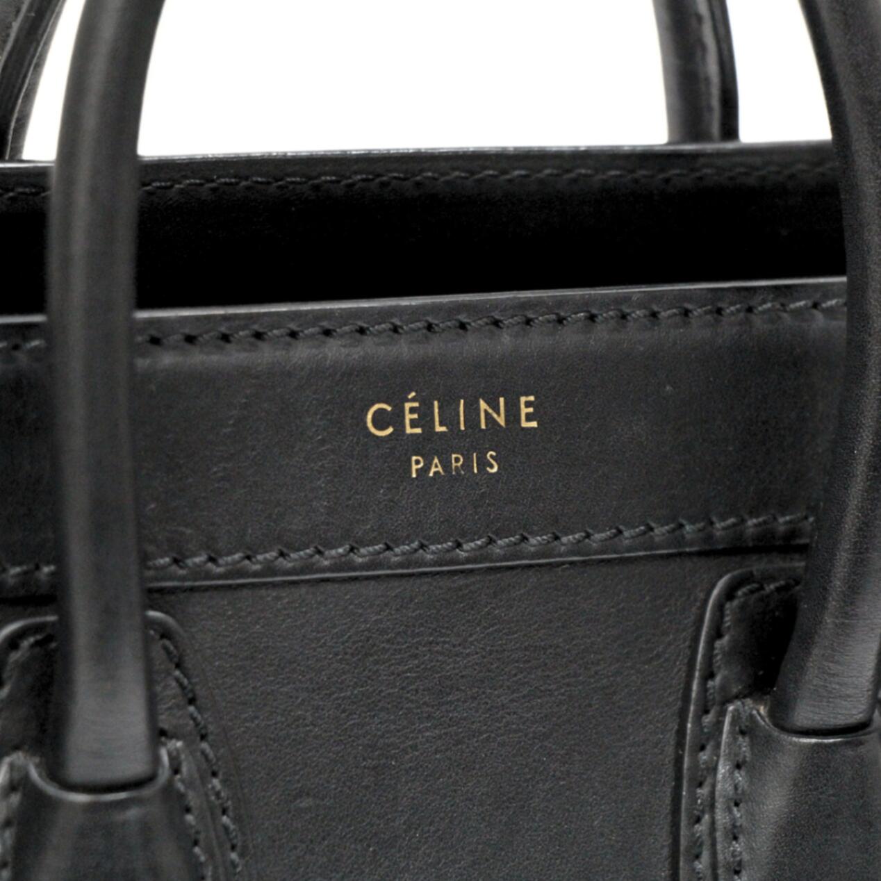 CELINE Luggage Nano Shopper 2-Way Bag Black Size ONE SIZE