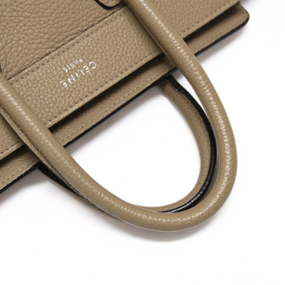 CELINE Nano Shopper 2-Way Leather Bag Beige Size ONE SIZE
