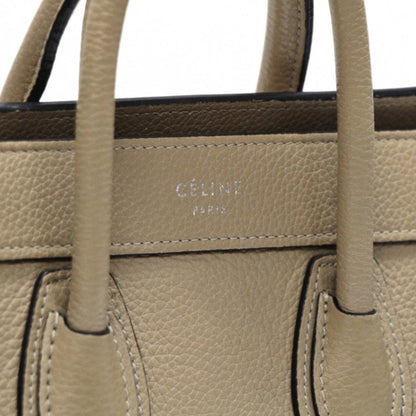 CELINE Nano Shopper 2-Way Leather Bag Beige Size ONE SIZE