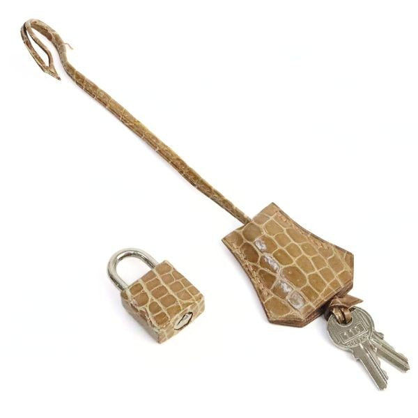 HERMES Birkin 30 Crocodile Porosus Handbag Beige Rose Polo