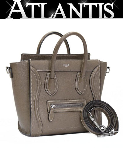 CELINE Luggage Nano Shopper 2-Way Bag Sli Size ONE SIZE