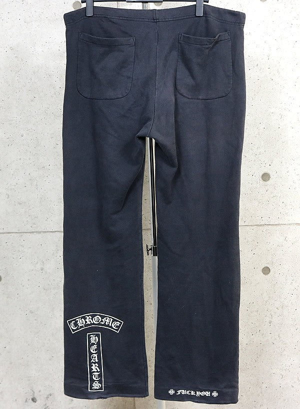 CHROME HEARTS Old Vintage T-BAR Sweatpants Black Size M