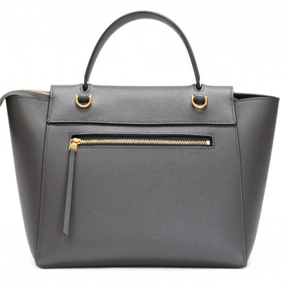 CELINE Micro Belt Bag 2-Way Leather Bag Gray Size ONE SIZE
