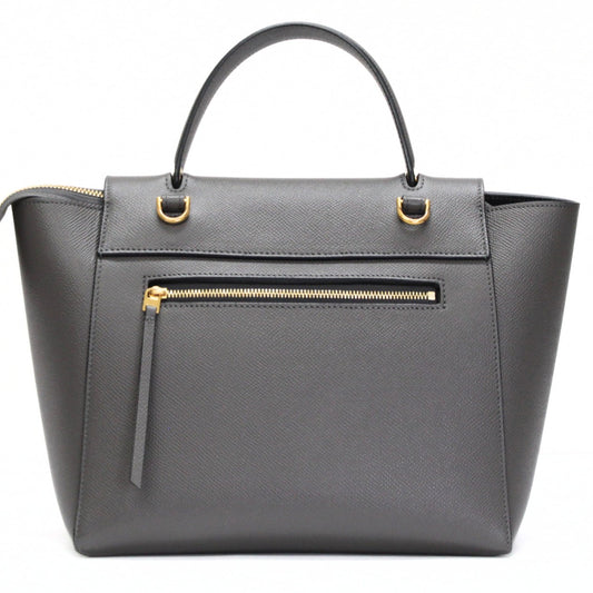 CELINE Micro Belt Bag 2-Way Leather Bag Gray Size ONE SIZE