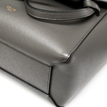 CELINE Micro Belt Bag 2-Way Leather Bag Gray Size ONE SIZE