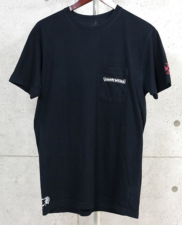 CHROME HEARTS Scroll Label USA T-Shirt Black Size L Size