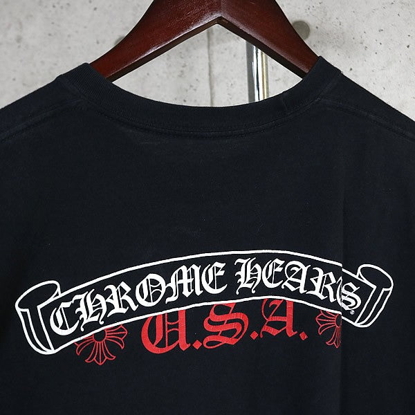 CHROME HEARTS Scroll Label USA T-Shirt Black Size L Size