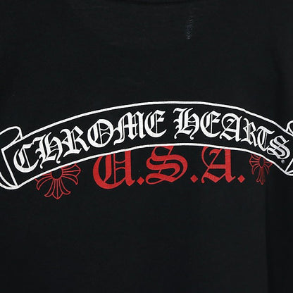 CHROME HEARTS Scroll Label USA T-Shirt Black Size L Size