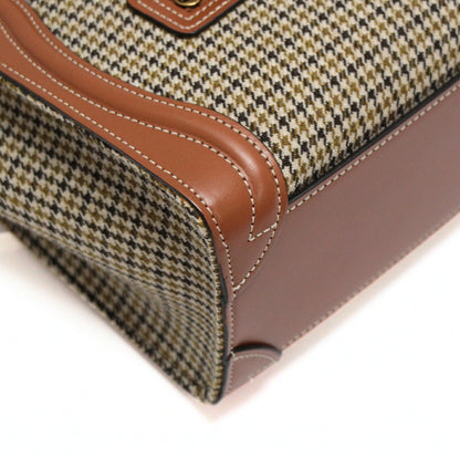 CELINE Nano Shopper Houndstooth Bag Brown Size ONE SIZE