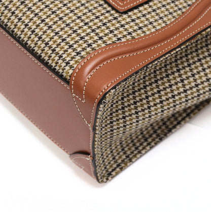 CELINE Nano Shopper Houndstooth Bag Brown Size ONE SIZE
