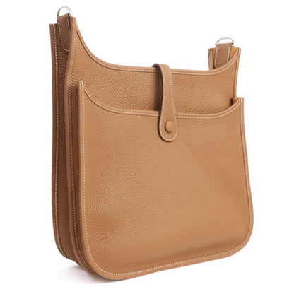 HERMES Evelyne 3PM Taurillon Clemence Bag Gold Size ONE SIZE