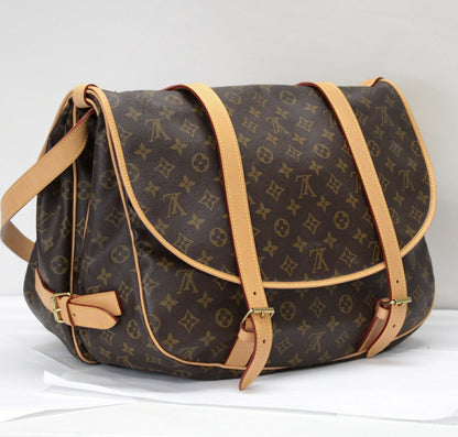 LOUIS VUITTON Monogram Saumur 43 Shoulder Bag Brown Sandals