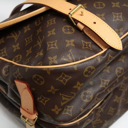 LOUIS VUITTON Monogram Saumur 43 Shoulder Bag Brown Sandals