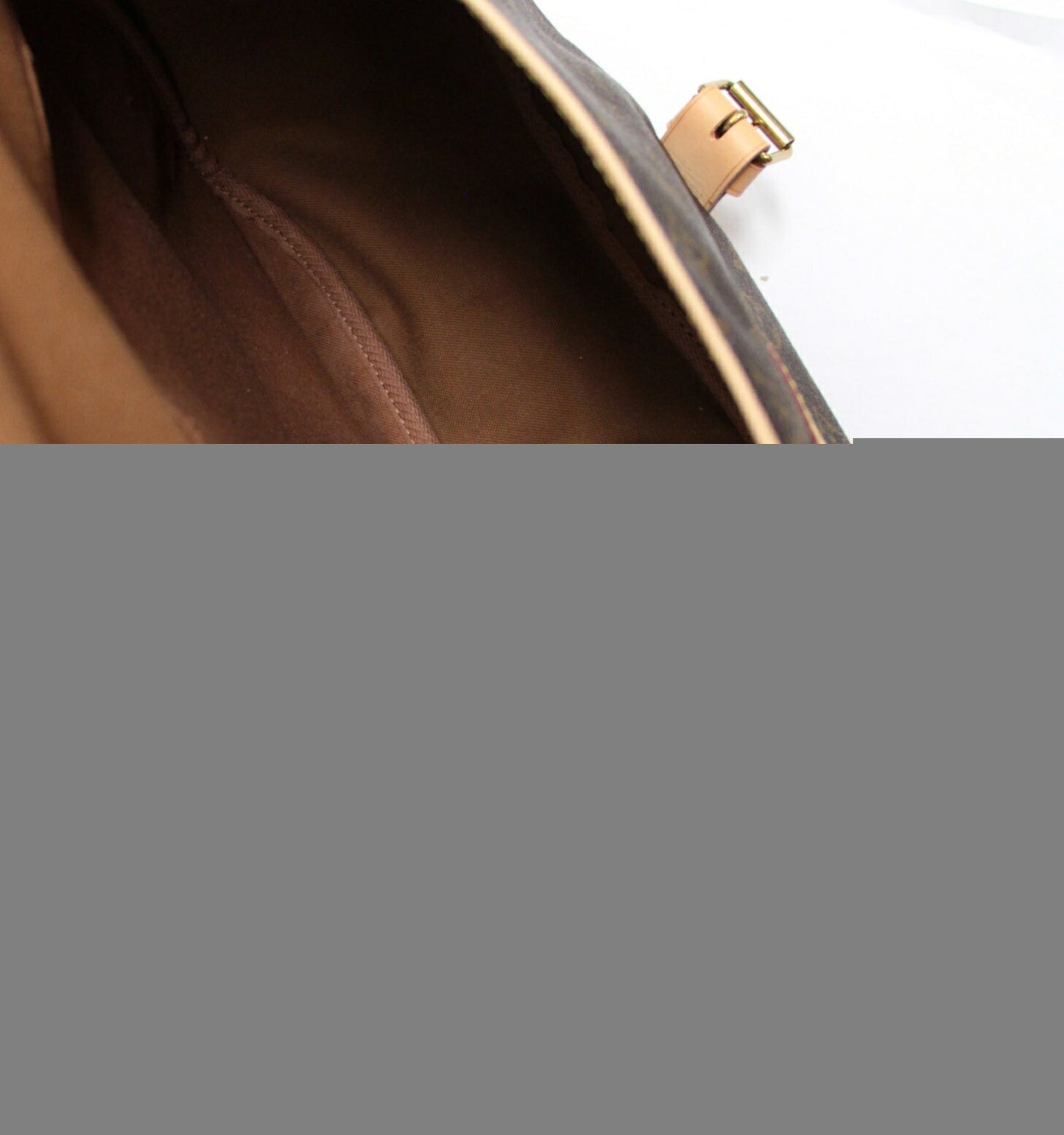 LOUIS VUITTON Monogram Saumur 43 Shoulder Bag Brown Sandals