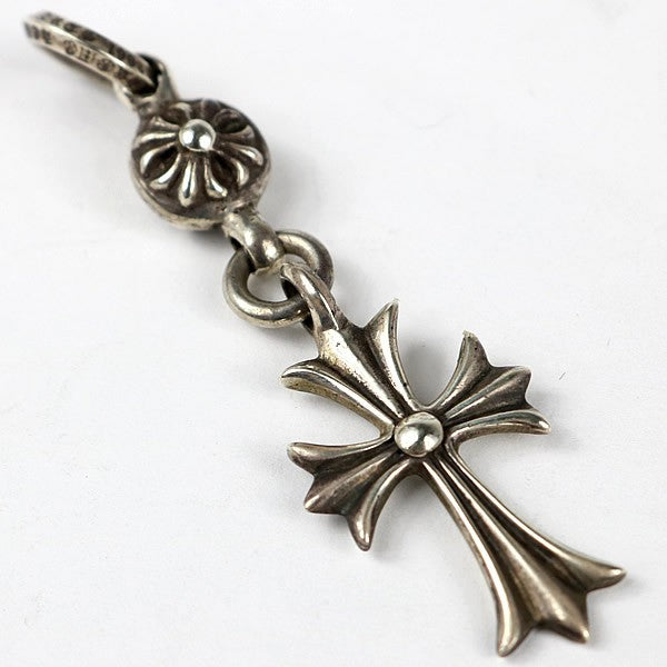 CHROME HEARTS 1 Ball Tiny CH Cross Pendant Pave Diamond