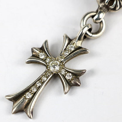 CHROME HEARTS 1 Ball Tiny CH Cross Pendant Pave Diamond