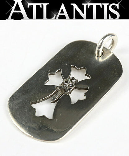 CHROME HEARTS Silver Cutout Cross Tag Pendant Size ONE SIZE