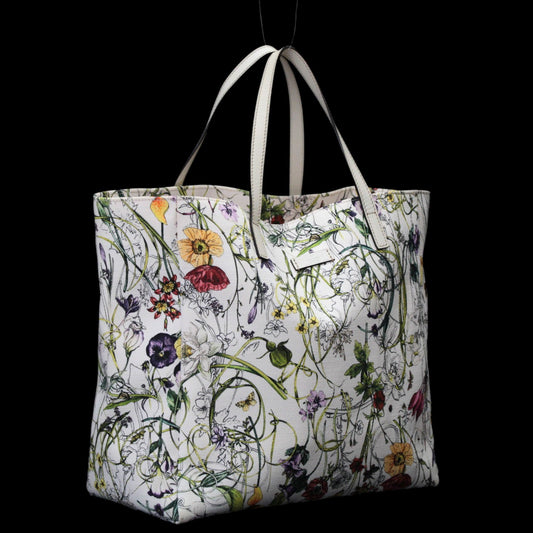 GUCCI Flora Infinity Canvas White Tote Bag Size ONE SIZE