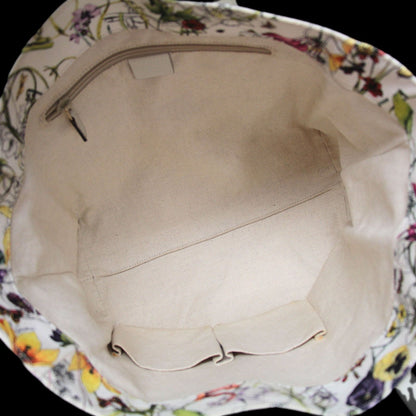 GUCCI Flora Infinity Canvas White Tote Bag Size ONE SIZE