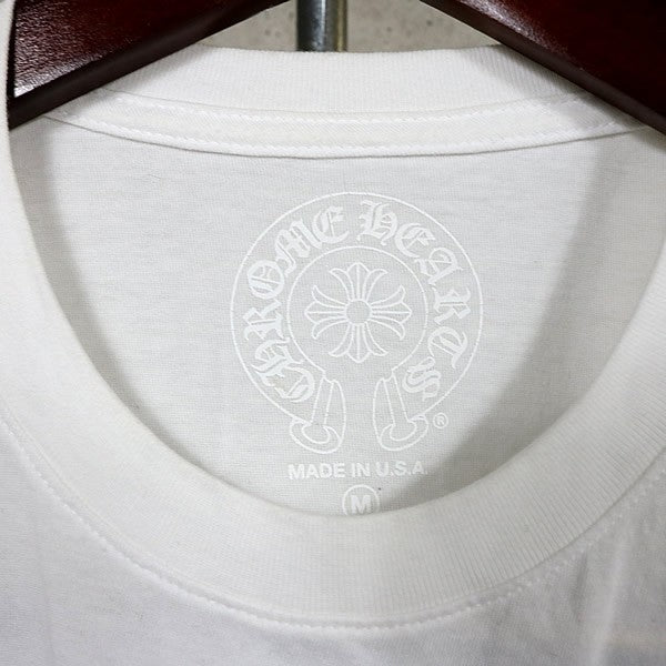 CHROME HEARTS Logo Print Pocket T-Shirt White Size M