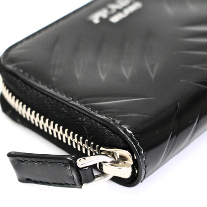 PRADA Leather Black Coin & Card Holder Card Case Size ONE SIZE