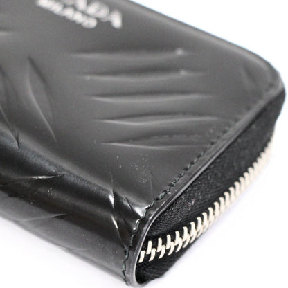 PRADA Leather Black Coin & Card Holder Card Case Size ONE SIZE
