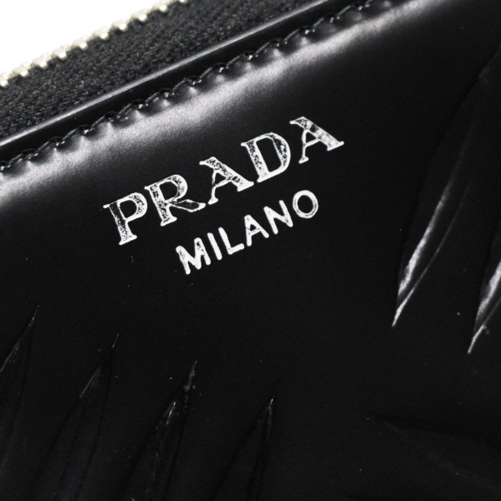 PRADA Leather Black Coin & Card Holder Card Case Size ONE SIZE