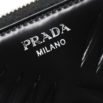 PRADA Leather Black Coin & Card Holder Card Case Size ONE SIZE