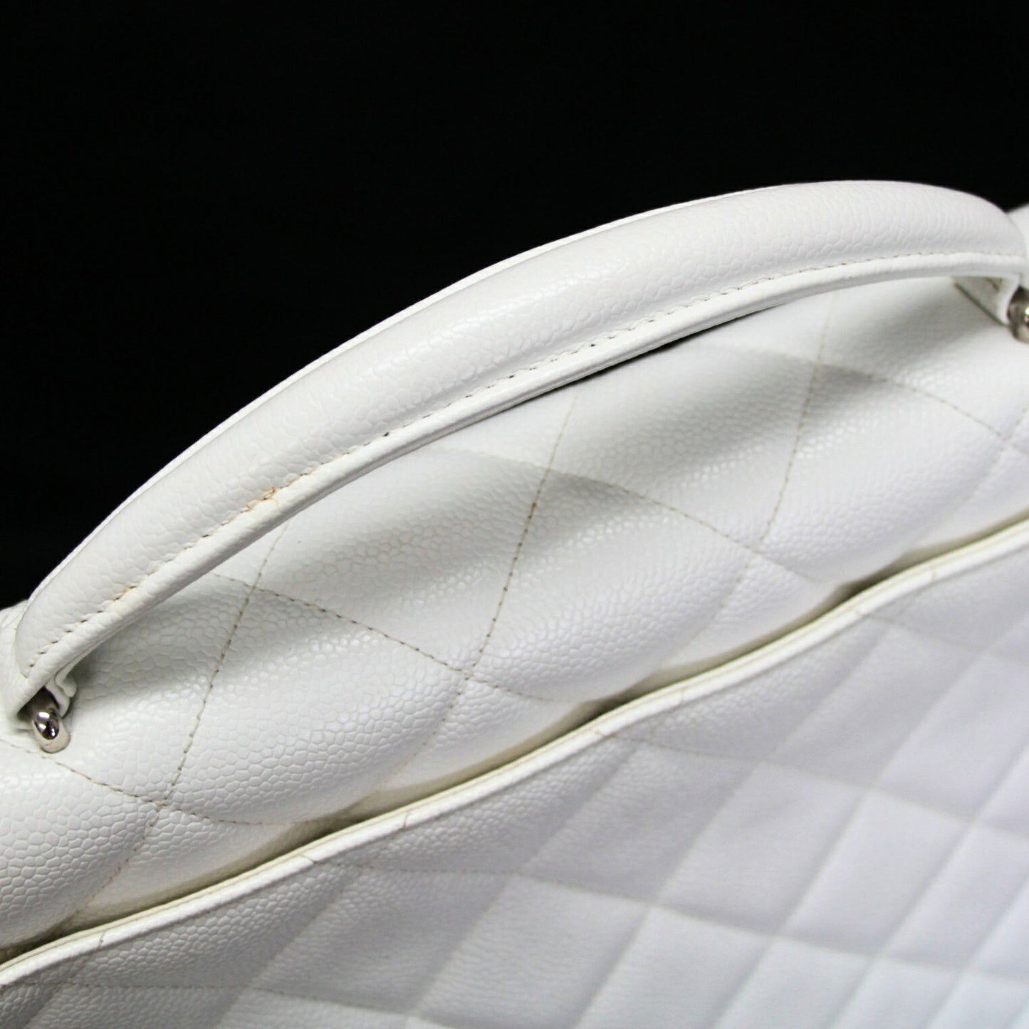 CHANEL Matelassé Caviar Skin White Briefcase Size ONE SIZE