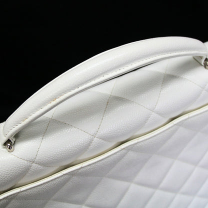 CHANEL Matelassé Caviar Skin White Briefcase Size ONE SIZE