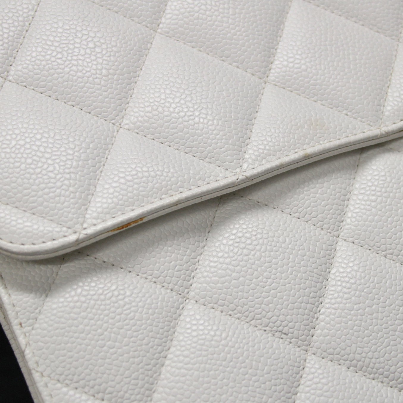 CHANEL Matelassé Caviar Skin White Briefcase Size ONE SIZE