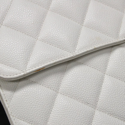 CHANEL Matelassé Caviar Skin White Briefcase Size ONE SIZE