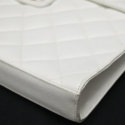 CHANEL Matelassé Caviar Skin White Briefcase Size ONE SIZE