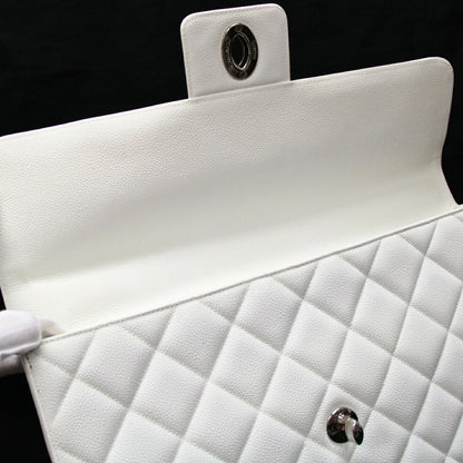 CHANEL Matelassé Caviar Skin White Briefcase Size ONE SIZE