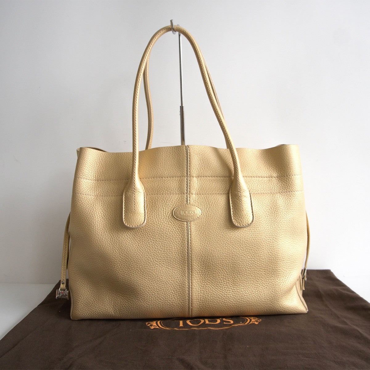 TOD'S D-Bag Leather Shoulder Bag Champagne Size ONE SIZE