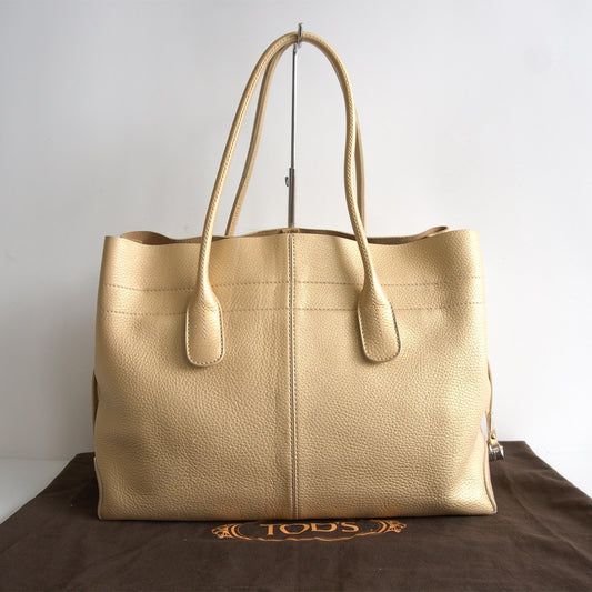 TOD'S D-Bag Leather Shoulder Bag Champagne Size ONE SIZE