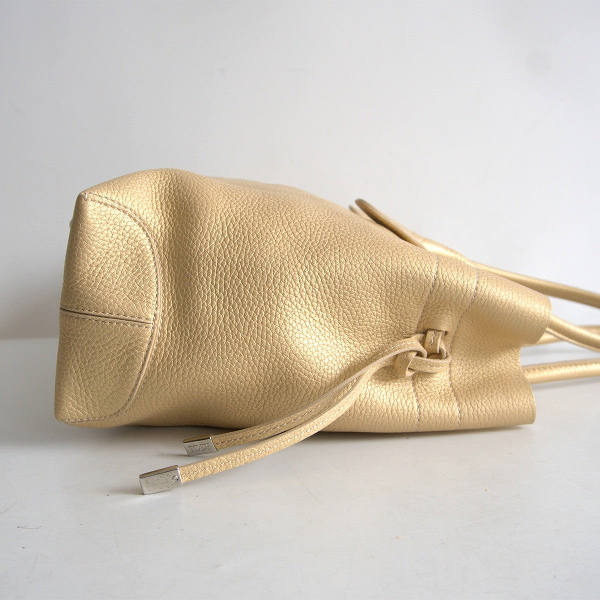 TOD'S D-Bag Leather Shoulder Bag Champagne Size ONE SIZE