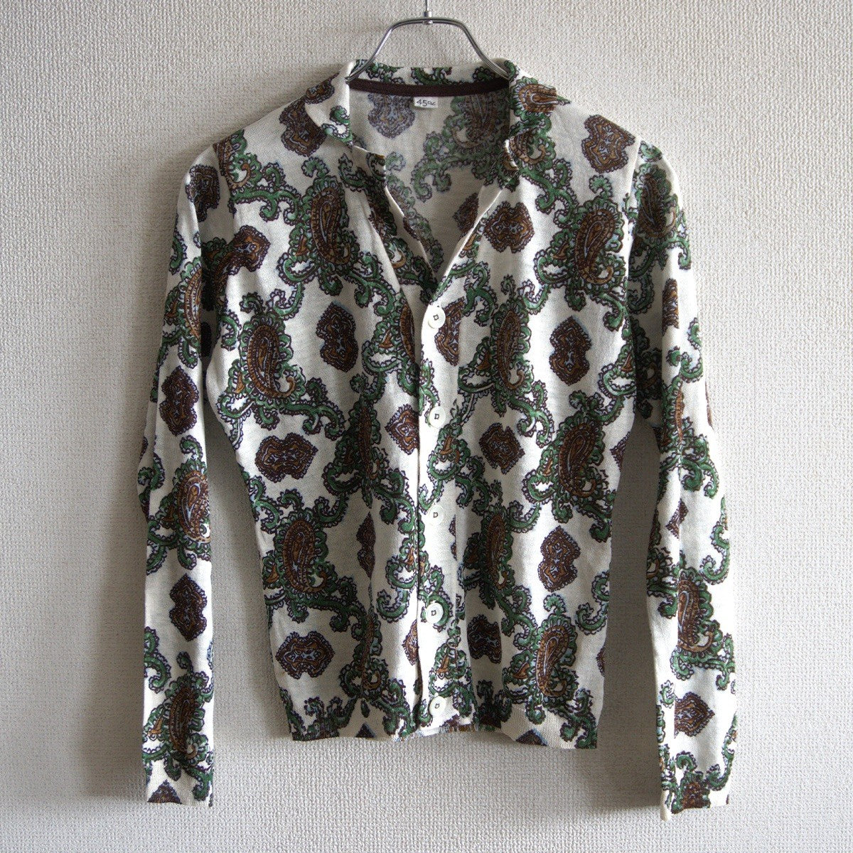 45R Gima Knit Paisley Pattern Cardigan Size M
