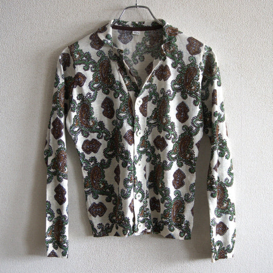 45R Gima Knit Paisley Pattern Cardigan Size M