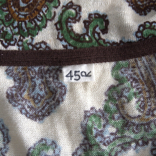 45R Gima Knit Paisley Pattern Cardigan Size M