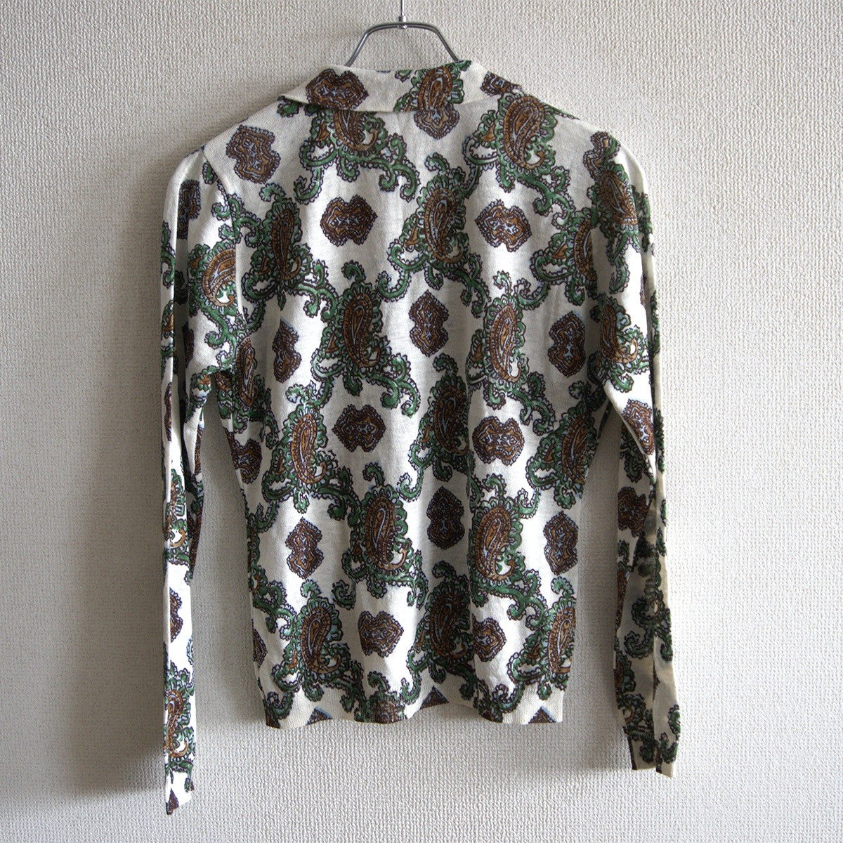 45R Gima Knit Paisley Pattern Cardigan Size M