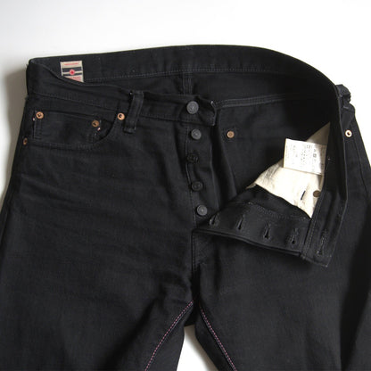 Momotaro Jeans G0205SP Slim Straight Black Denim Size 33