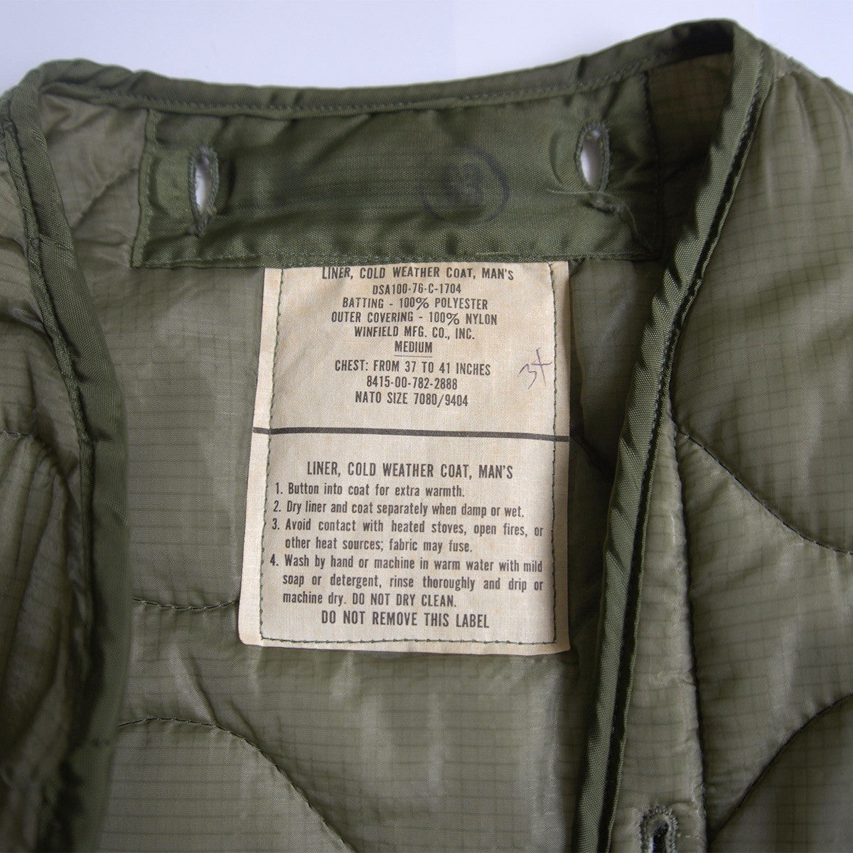US ARMY 90S M-65 Quilted Field Jacket Size MEDIUM-REGULAR