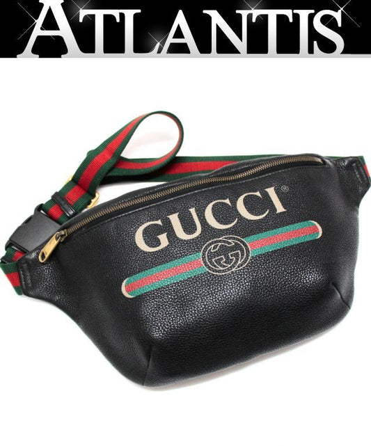 GUCCI Leather Black Crossbody Bag Size ONE SIZE