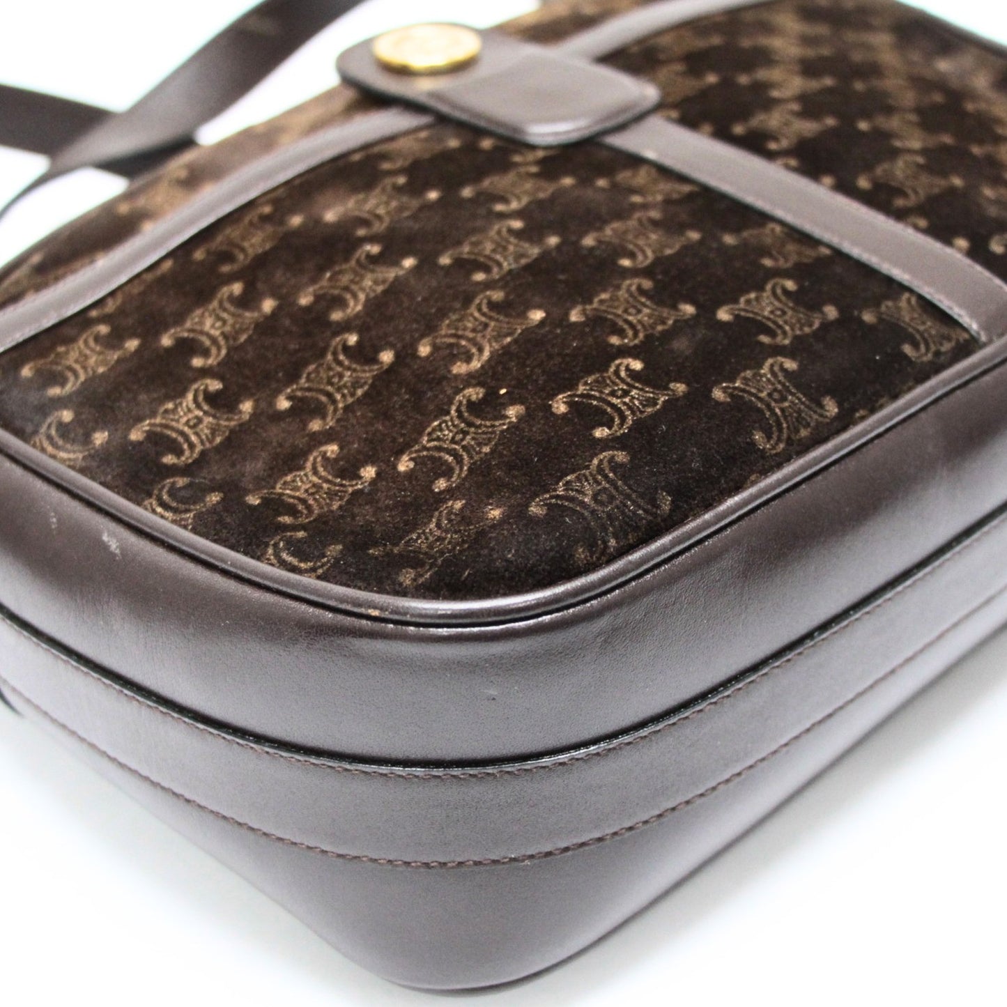 CELINE Vintage Suede Brown Shoulder Bag Size ONE SIZE