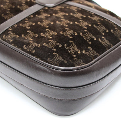 CELINE Vintage Suede Brown Shoulder Bag Size ONE SIZE