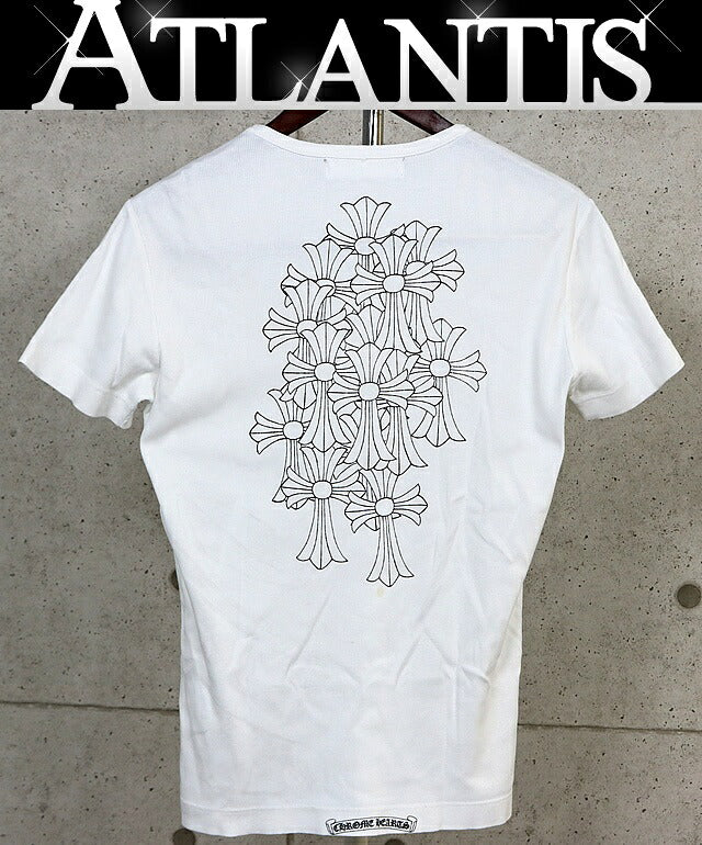 CHROME HEARTS Old Back Cemetery Cross T-Shirt White Size S