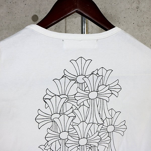 CHROME HEARTS Old Back Cemetery Cross T-Shirt White Size S
